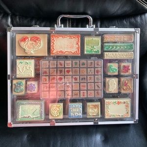 MessageStor 40 Wooden Piece Theme Set Mini Stamps Set